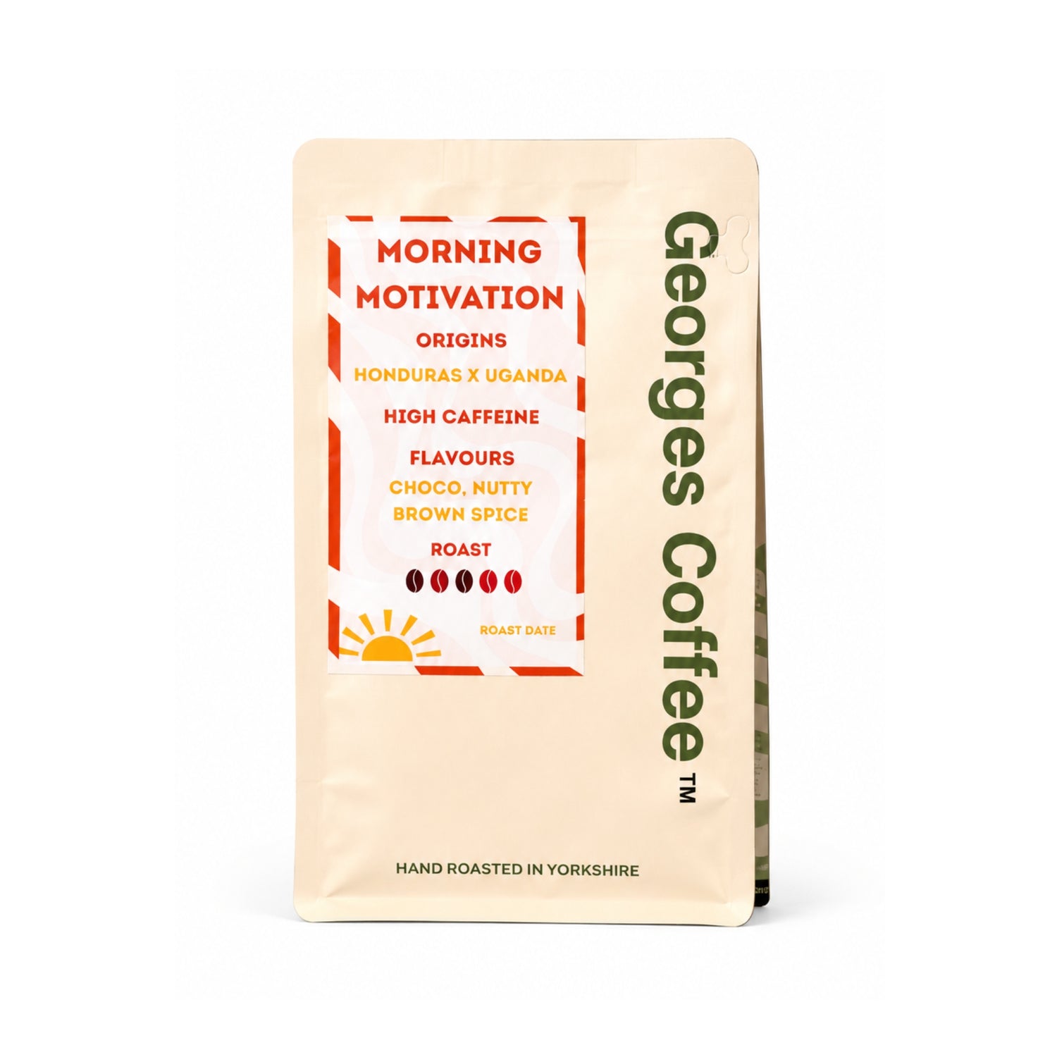 Georges Coffee - Morning Motivation - Medium Roast - Hand Roasted To Order - Chocolate, Nutty, Brown Spice