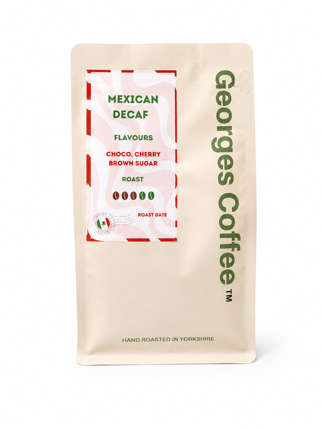 Georges Coffee *DUO Pack* - Mexican Decaf - Light Roast - Hand Roasted To Order - Chocolate, Cherry, Brown Sugar