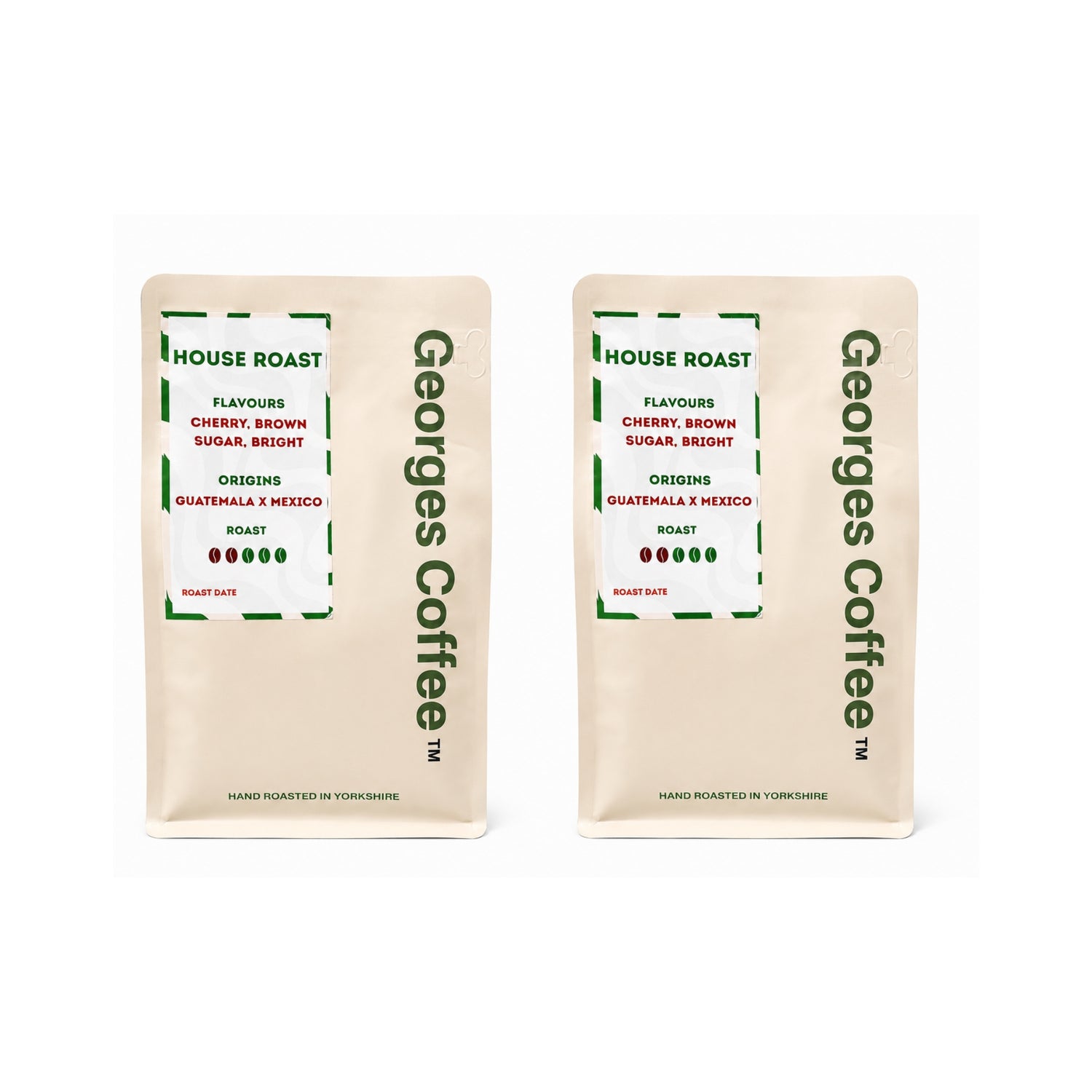 Georges Coffee *DUO Pack* - House Roast - Light Roast - Hand Roasted To Order - Cherry, Brown Sugar, Bright