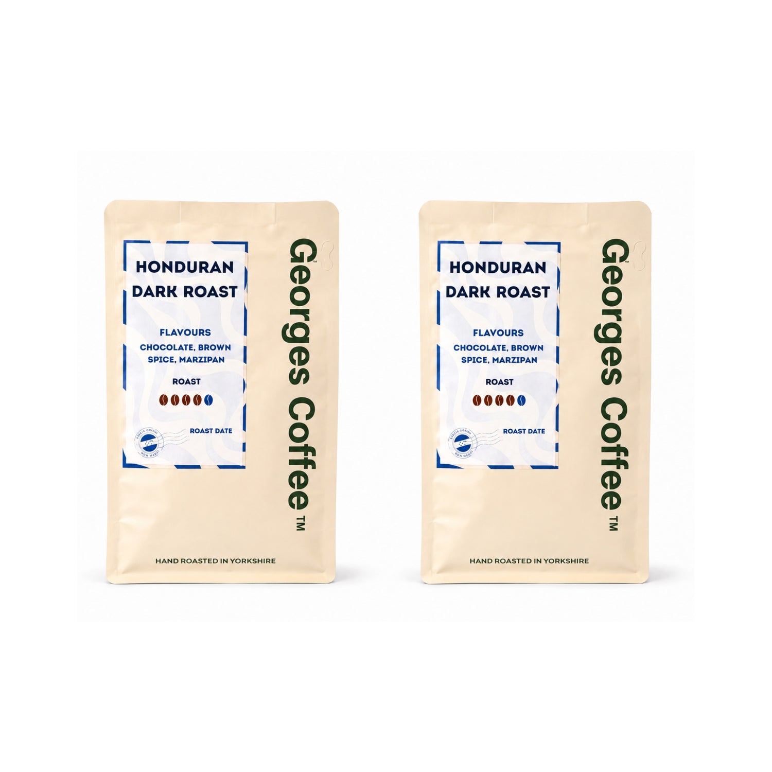 Georges Coffee *DUO Pack* - Honduran - Dark Roast - Hand Roasted To Order - Chocolate, Brown Spice, Marzipan
